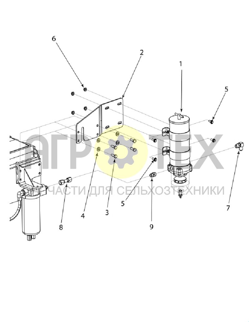 Комплект фильтра-сепаратора для QSX15 (1FWS02) (№1 на схеме)